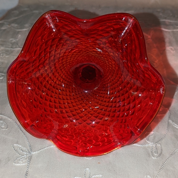 Vintage Jeannette Amberina compote dish. - Picture 4 of 7